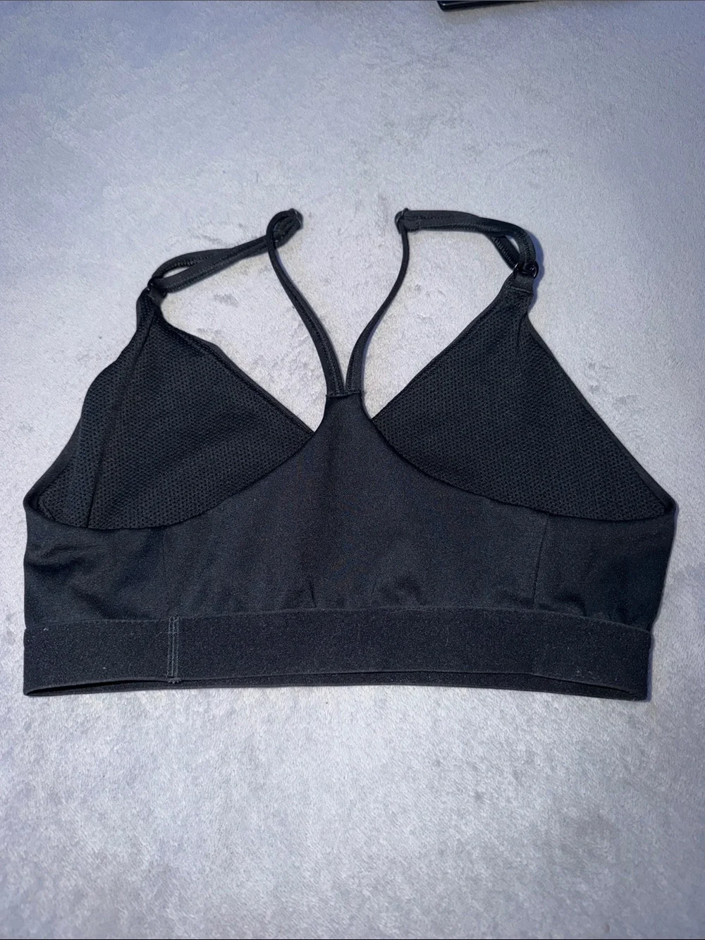 Nike Black Strappy Sports Bra with White Swoosh
